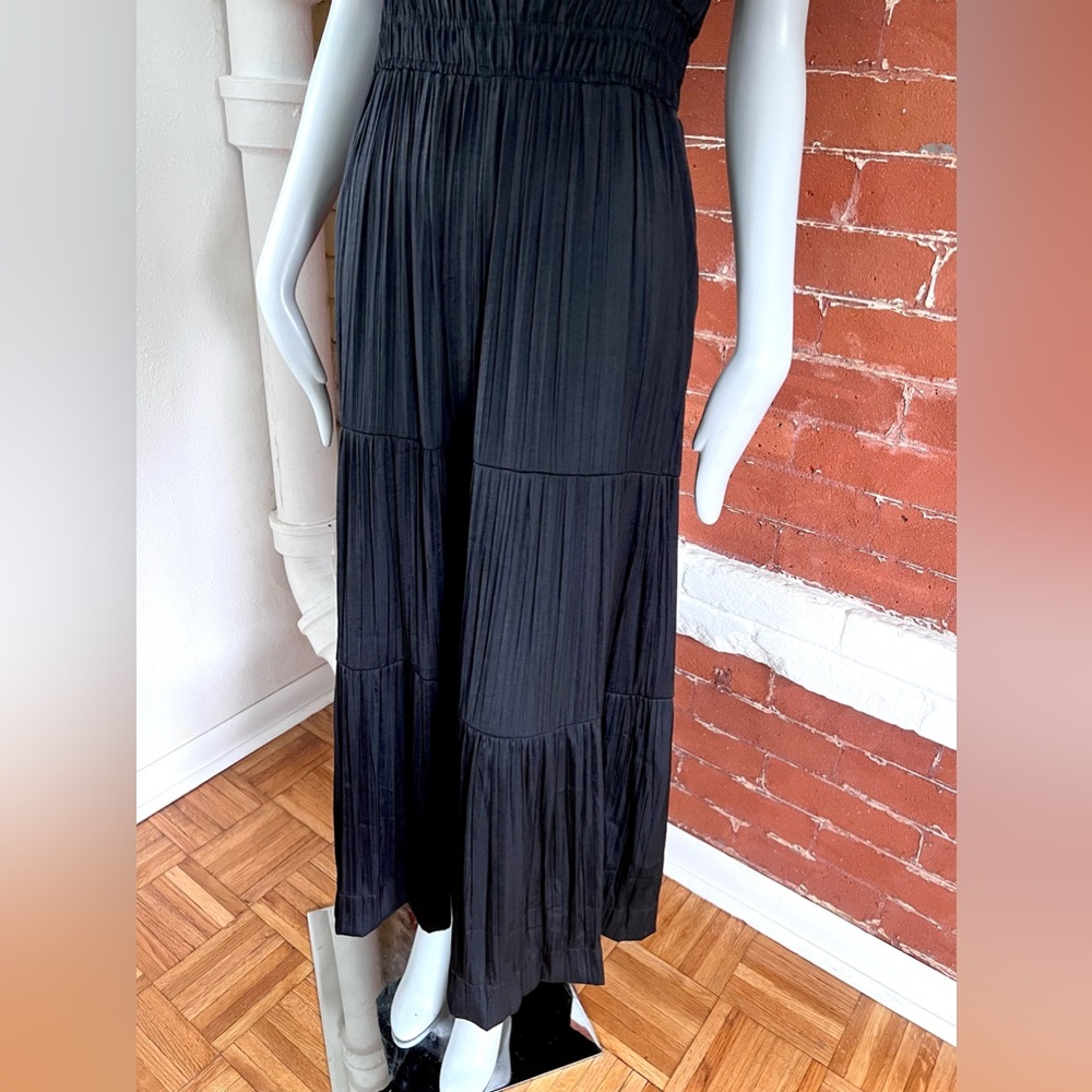 Anthropologie Black Maxi Tiered V‑Neck Dress - Picture 10 of 16